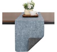 Chemin de table gris-bleu clair, moderne, réversible, antidérapant, résistant à la chaleur et lavable, pour l'extérieur, idéal pour les fêtes, les réceptions et la décoration de table (40 x 183 cm)