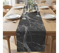 Chemin de Table Gris et Blanc Printemps Moderne Marbre Texture Rétro Style Décoratif pour Café Salle à Manger Commode Table D'appoint Chambre 33 x 183 cm Chemin de Moderne