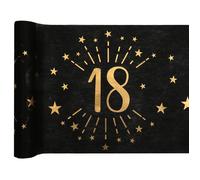 Santex – Chemin de table intissé 6787-18-30 Âge étincelant 18 ans métal Noir/Or 30cmx5m