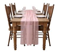Chemin de table - Linge de cuisine printanière de Pâques de 100 cm, couverture décorative pour pièce maîtresse en gaze blanche nacrée, décoration voilée et élégante pour la table de salle à manger de