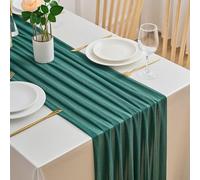 Chemin de Table Modern Gray Green Dahlia d'automne Été Hiver Décoration pour Cuisine Quatre Saisons Nappe Mariage Approprié Cuisine Décoration Lntérieure Vacances Fêtes 33 x 183 cm