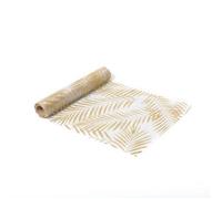 Chemin de table - Organza Palmiers dorés - Jaune - 28 x 5 m - Rectangulaire transparent