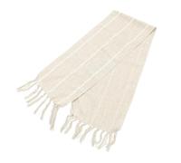 Chemin de Table Rétro en Coton Lin, Style Vintage et Chic Rustique | Tressage Artisanal Franges, Pliable pour Buffet, Console et Entrée, Décor Simple