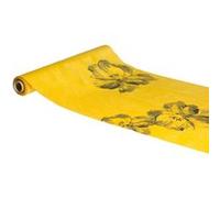 chemin de table velours fleurs 28cmx3m moutarde - chaks 12039-23 Jaune G
