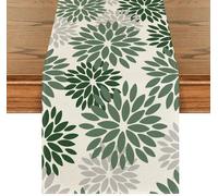 Chemin de table vert forêt à motifs floraux, pour l'intérieur, décoration de fête, 40 x 140 cm
