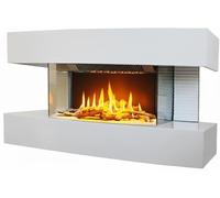 Cheminée Lounge Medium - flammes 3D - Blanc CHEMIN' ARTE