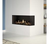 Cheminée à gaz DRU Global 100 BF Corner RCE Droite, Noir lisse, Erdgas G20 (H/E)