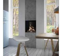 Cheminée à gaz DRU Global 55XT BF RCE Ceraglas noir, verre CV, Erdgas G20 (H/E)