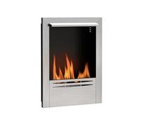 Cheminée bioéthanol encastrable design - 0,9L - 48 x 18 x 59 cm - acier inox. brossé