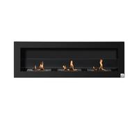 HOMCOM Cheminée bioéthanol insert cheminée encastrable 3 brûleurs 3 L au total, environ 3 h de durée de combustion 120L x 15l x 40H cm Aosom France