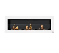 Cheminée bioéthanol - HOMCOM - murale encastrable 3 brûleurs 3 L durée 3 h - acier inox - 120x15x40cm - blanc