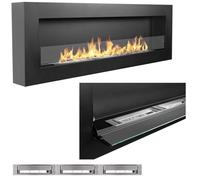 Cheminée bioéthanol murale BOX 120 cm avec vitre ouvrante
