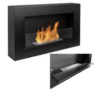 Cheminée bioéthanol murale BOX 65 cm avec vitre ouvrante