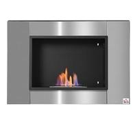 HOMCOM Cheminée bioéthanol Murale encastrable brûleur 0,9 L, environ 3 h de durée de combustion 80L x 14l x 54H cm Couverture 25-30 m² Acier inox