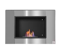 Cheminée bioéthanol Murale encastrable brûleur 0,9 L, environ 3 h de durée de combustion 80L x 14l x 54H cm Couverture 25-30 m²
