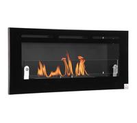 Cheminée bioéthanol Murale encastrable brûleur 2,8 L, environ 3,5 h de durée de combustion dim. 102L x 16l x 43H cm Couverture