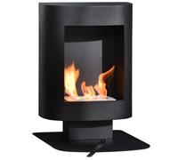 Cheminée bioéthanol sur pied - HOMCOM - brûleur 1,5 L contrôle flamme chauffage - acier - 46,5x53x65cm - noir
