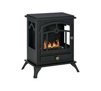 HOMCOM Cheminée bioéthanol sur Pied, brûleur 1,2 L, environ 3 h de durée de combustion Dim. 45L x 28l x 54H cm Acier Noir