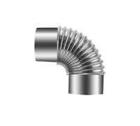 Cheminée Coudée En Acier Inoxydable À 90 Degrés, Coude De Connecteur De Conduit Ondulé, Connecteur De Tuyau De Poêle À Bois For Cheminées, Poêle De Tente De Camping(80mm)