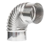 Cheminée Coudée Tuyau De Poêle D'échappement Flexible À 90 Degrés, Tuyau De Fumée Résistant À La Chaleur Galvanisé E, Connecteur De Tuyau De Poêle À Bois for Tente De Camping(180mm)