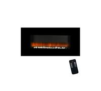 Cheminée d'ambiance Noir Verre H48xl12xL94cm