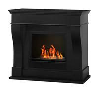 Cheminée de feu bioéthanol divine Washington noire L111 x P43 x H99