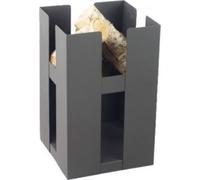 Cheminée de jardin carré BE 50x50 cm acier avec rangement bois