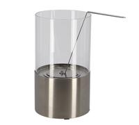 Cheminée de table au bioéthanol ronde - Argenté - D 16,4 x H 29 cm