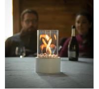 Cheminée de Table Portable Cheminée Bol de feu de Carburant Bio éthanol Fuel Bio éthanol à Combustion Propre Bol en Argent Blanc