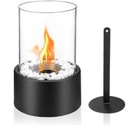 Cheminée de table - XMTECH - Portable - Bioéthanol - 16cm x H 27cm - Noir