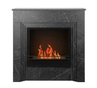 Cheminée de terre bioéthanol divine Bellini en bois effet marbre noir fabriquée