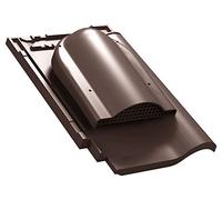 Cheminée de Ventilation plat pour Koramic - Alegra 9 tuiles de toit, aération de toit, tuile de ventilation (RAL 8017 - marron)