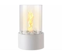 Carlo Milano Cheminée décorative au bioéthanol cylindrique - coloris blanc