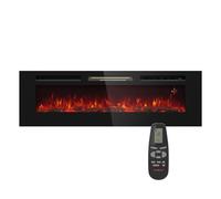 Klarstein Cheminée électrique murale Galeras 1800 W 152 cm Flammes LED Télécommande Minuterie Noir