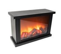Cheminée décorative LED - effet flamme réaliste électrique à piles sans chauffage minuterie 6h/18h - format 30 x 11 5 x 20 cm