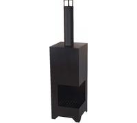 Cheminée d'extérieur en acier noir DALLAS 115x40x40 cm