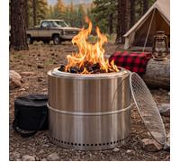 Cheminée d'extérieur portable en acier inoxydable avec cendrier - brasero - brasero à bois - brasero barbecue