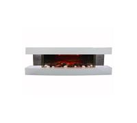 Chemin'Arte – Cheminée électrique design Lounge 3XL – Murale 150 cm 2000W Effet flammes LED Blanche