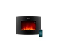 Cecotec Foyer électrique décoratif Ready Warm 2250 Curved Flames. 2000 W, Taille 22", WiFi, 2 Niveaux de Puissance, Télécommande, Panneau incurvé, Minuterie, 20 m2 (22", Noir | Contrôle Wi-FI)