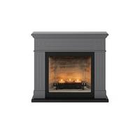 Cheminée électrique à bougies parfumées - LARSEN Zenflame - Effets flammes et crépitement - Gris
