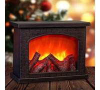 Cheminée électrique à LED - Cheminée électrique sans chauffage - Alimentation par piles - Cheminée de table pour maison (28,5 x 12,5 x 22 cm) - Décorative et romantique