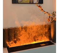 Cheminée électrique à Vapeur D'eau 3D,Humidificateur Et Flammes Réalistes,Cheminée à Vapeur Atomisée Encastrée, Alimentation Automatique, Pour La Maison Et Le Bureau,100x24x18cm/39.3x9.4x7in