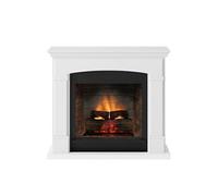 TAGU Cheminée électrique connectée 1400W - HELMI Powerflame 2 - effets flammes 3D et crépitement - Blanc Blanc G