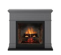 Cheminée électrique connectée 1400W - LARSEN Powerflame 2 - effets flammes 3D et crépitement - Gris