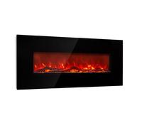 Cheminée électrique encastrable murale Klarstein 1600 W effet flamme LED noir