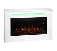 Cheminée électrique - HOMCOM - 1000W/2000W - effet flamme à 5 luminosités réglables - MDF et acier - 121x25x77cm - blanc