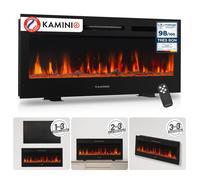 Kaminio Cheminée électrique Marlon – 3-en-1 chauffage, flamme 3D, 12 couleurs, télécommande – 42"