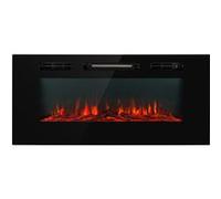 Cheminée électrique - Klarstein Galeras - mural et encastrable - 1800 W - LED 3 couleurs - Noir Noir G