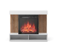 Vicco cheminée électrique Lynea, Blanc, 100cm | avec effet de flamme réaliste et chauffage 1800W, utilisable en montage mural ou en pose libre