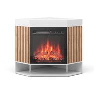 cheminée électrique Lynea, 100cm avec effet de flamme réaliste et chauffage 1800W, Blanc, Vicco 51889